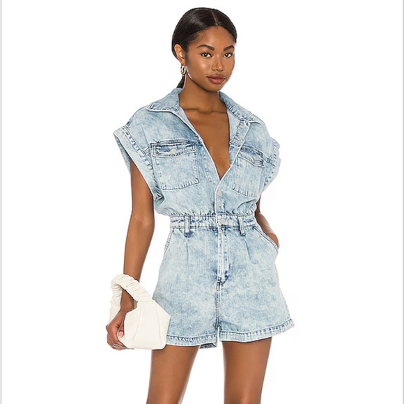 Blank NYC Denim Romper Head Backstage - Picture 2 of 14